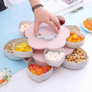 0758 Maitri Double Layer Rotary Storage Box Flower Design Wedding Snack 10 Grid Candy Box