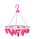 1367 Plastic Round Cloth Drying Stand Hanger with 24 Clips (Multicolour) - Opencho