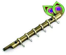 0497 Brass Flute and Peacock Key Holder Wall Hanging