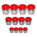 2274 Air Tight Apple Shape Storage Container - 500 ml, 800 ml and 1500 ml (4 Pcs Each Size, 12 Pcs)