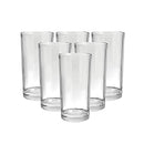 2027 Maitri Heavy unbreakable Plastic Stylish look fully Transparent Large Glasses Set 300ml (6pcs)