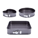 2126 Cake Mould Pan Set Baking Tray Removable Cake Mould Black (3 Pack)