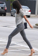 Greyish Slim Jeans With Belt