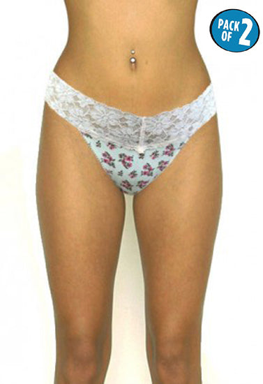 No Secret Pk Of 2 V Lace Thong Panty In L Size