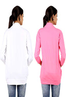 Solid Pink white front packet shrug value pack