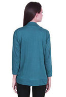 Stylish Sea Blue 3 Quarter Sleeves Shrug