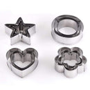 0813 Cookie Cutter Stainless Steel Cookie Cutter with Shape Heart Round Star and Flower (12 Pieces)