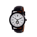 1808 Unique & Premium Analogue Watch White Print Multi colour Dial Leather Strap (Watch 8)