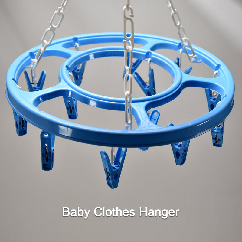 Round plastic hanger for drying clothes, hanging style