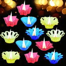 Magical Reflection Diya Set with 6 Attractive Design Cup Set Of 12 Pieces