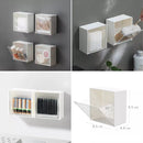 Wall-mounted flip storage case, adhesive, small object holder