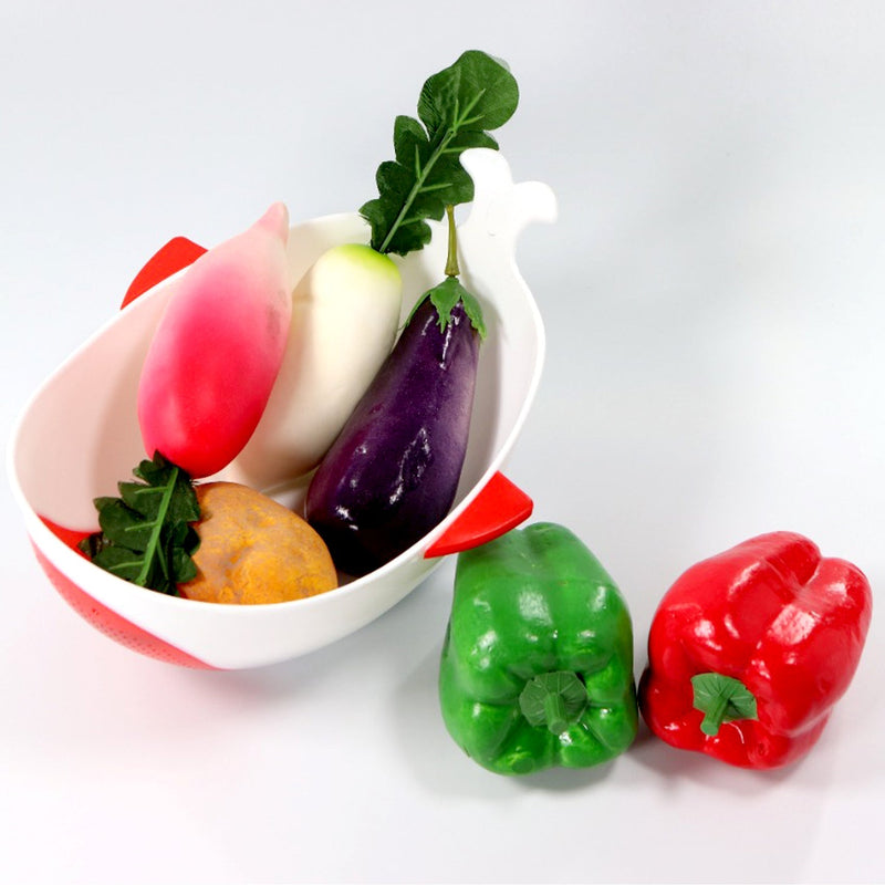 2892 Plastic Rice Pulses Fruits Vegetable Noodles Pasta Washing Bowl and Strainer 