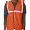 Orange safety jacket for use in hazardous work environments