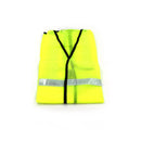 Green safety jacket with reflective strips for construction work