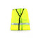 Green safety jacket with reflective strips for construction work