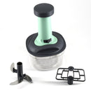 Manual vegetable chopper with push handle, top view