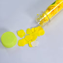 Flower-shaped paper soap strips in a test tube, ideal for travel hand washing