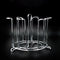 Stainless steel stand designed for holding sensitive glasses