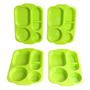 Unbreakable Plastic Food Plates / Biodegradable 5 Compartment Square Plate for Food