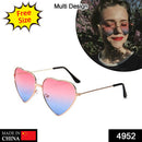 4952 Multi color Heart Shaped Metal Reflective Mirror Lens Women's Sunglasses 