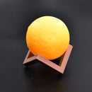 6273 Moon Night Lamp Yellow Colors Changing Touch Sensor with Wooden Stand Night Lamp for Bedroom 