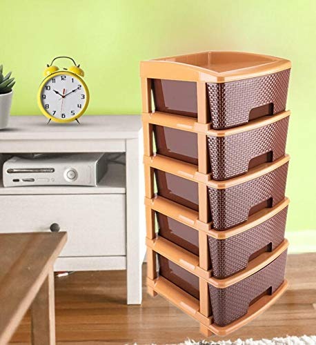 5-tier plastic modular drawer system