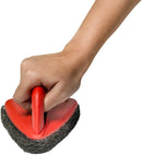 Bathroom cleaning brush with scrubber head