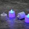 Blue plastic tealight candles for home decor