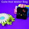 Black hot water bag with Hello Kitty design for menstrual cramps and pain relief