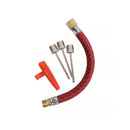 Pin nozzle for inflating basketballs and footballs.