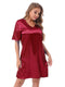 Silk satin Value Maroon short sleepwear