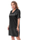 Silk satin  black short sleepwear