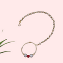 Bridal Nose Ring with Pearl Chain for Women
