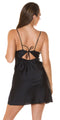 Satin Mini Dress with V-Neck & Cutout