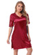 Silk satin Value Maroon short sleepwear