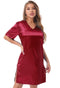 Silk satin Value Maroon short sleepwear