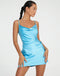 amazing & Chic Glossy silk Mini Dress