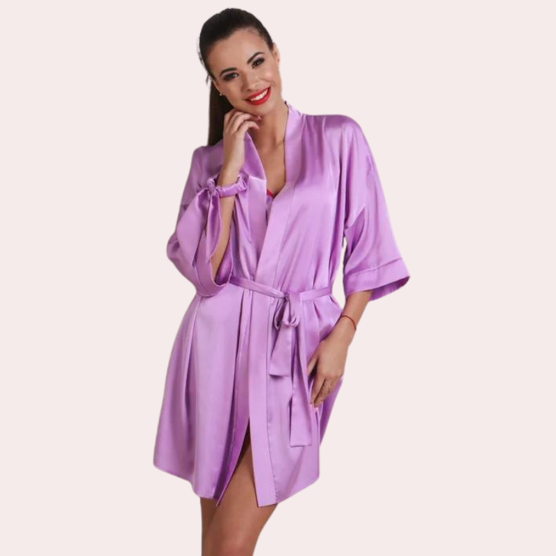Silken Charm, Wrapped in Women's husband Robe