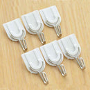 Self-adhesive plastic hook for towels.