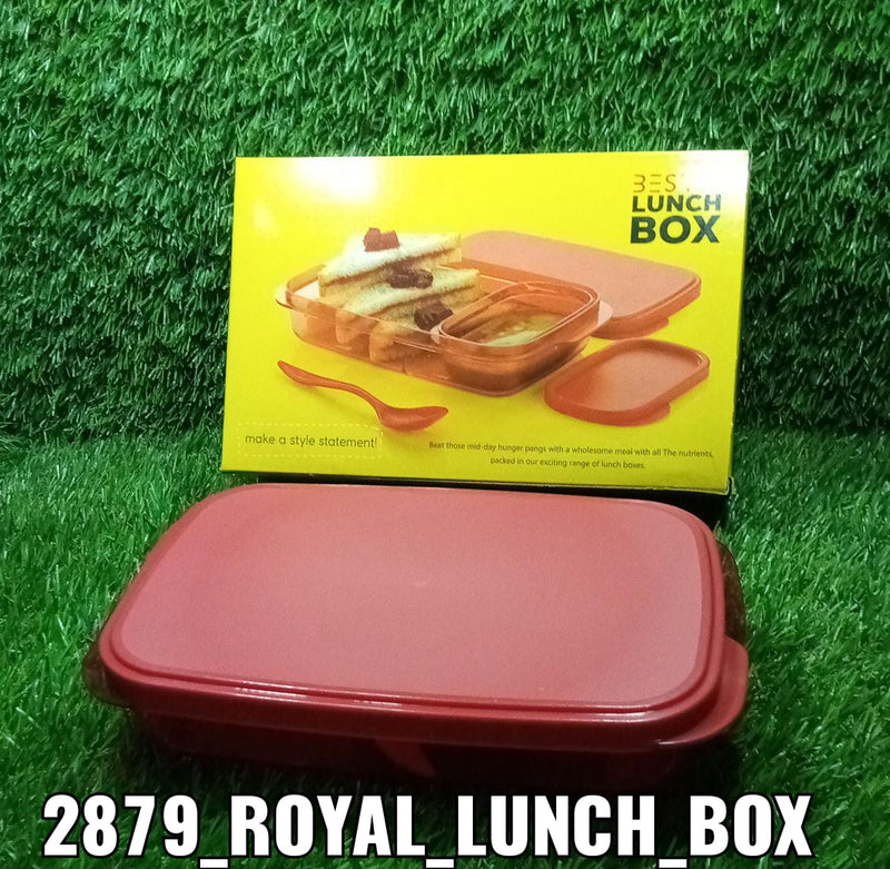 Rectangular lunch box with 2 containers