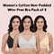 Women Cotton Non-Padded Wire-Free Bra Pack of 3