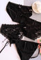 4 Pieces Black  Lace Nylon Panties