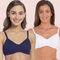 Women Cotton All-Day Wear Bra – Non-Wired, 2-Pack