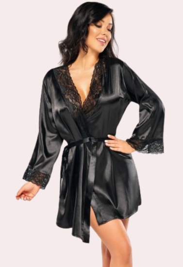 Black Silk Robe for Women, Perfect for Hot Nights
