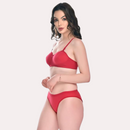 Padded Cotton Bra Panty Set for a  Look (2 pack)