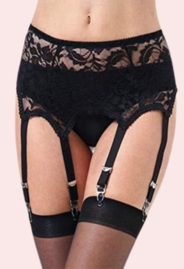 Lace Garter Belt with Six Straps- Value Lingerie