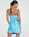 amazing & Chic Glossy silk Mini Dress