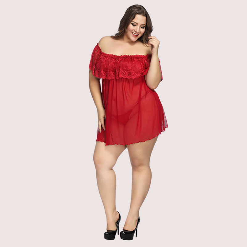 Plus Size Lace Babydoll Dress