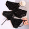 4 Pieces Black  Lace Nylon Panties