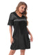 Silk satin Value black short sleepwear